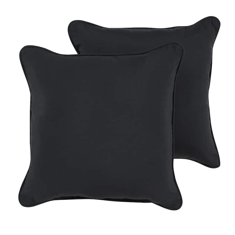 Kaine Black Indoor/ Outdoor Corded Pillow Set