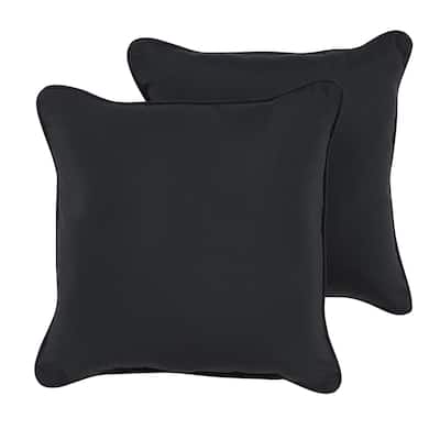 Kaine Black Indoor/ Outdoor Corded Pillow Set