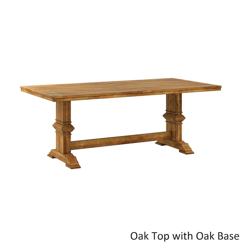 Eleanor Oak Farmhouse Trestle Base 5-Piece Dining Set - Panel Back by iNSPIRE Q Classic
