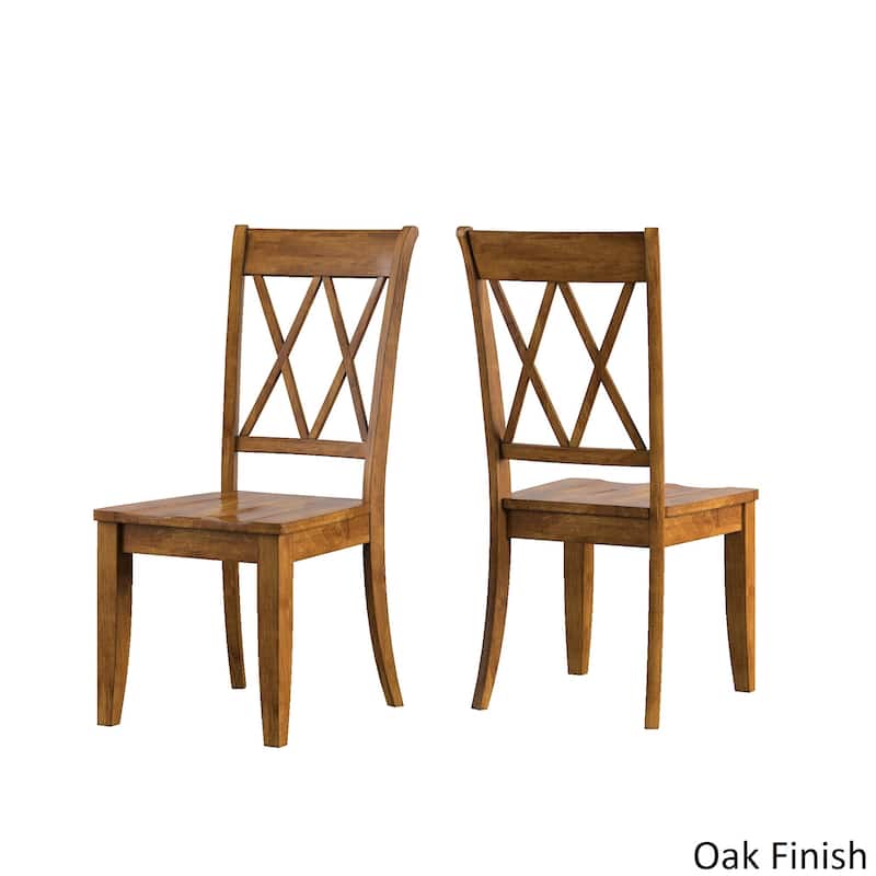 Eleanor Oak Farmhouse Trestle Base 5-Piece Dining Set - X Back by iNSPIRE Q Classic