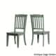 preview thumbnail 13 of 16, Eleanor Oak Farmhouse Trestle Base 5-Piece Dining Set - Slat Back by iNSPIRE Q Classic Antique Sage Green Chairs
