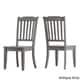 preview thumbnail 14 of 16, Eleanor Oak Farmhouse Trestle Base 5-Piece Dining Set - Slat Back by iNSPIRE Q Classic Antique Grey Chairs