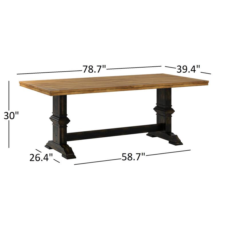 Eleanor Black Farmhouse Trestle Base Slat Back 5-piece Dining Set by iNSPIRE Q Classic
