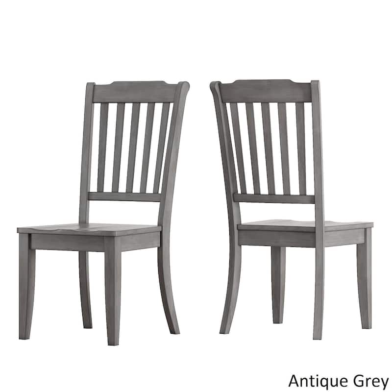 Eleanor Black Farmhouse Trestle Base Slat Back 5-piece Dining Set by iNSPIRE Q Classic - Antique Black Table - Grey