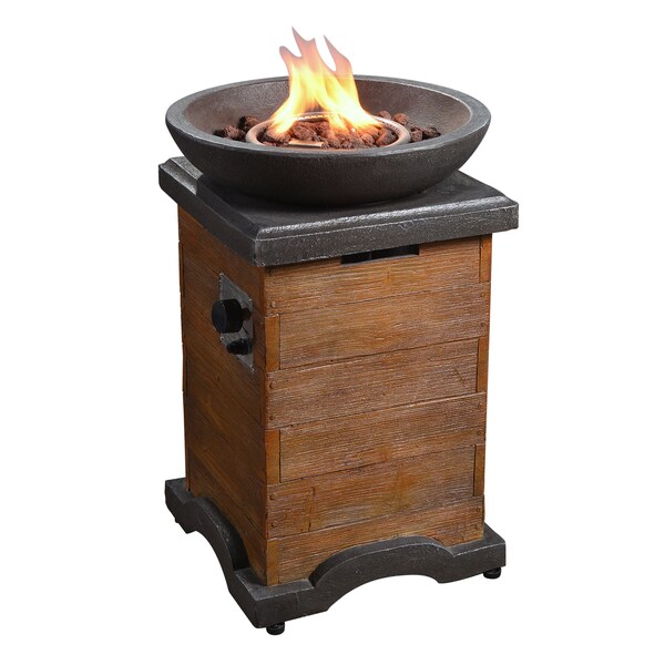 Peaktop Outdoor Wood Trim Square Column Propane Gas Fire Pit Free Peaktop Outdoor Wood Trim Square Column Propane Gas Fire Pit