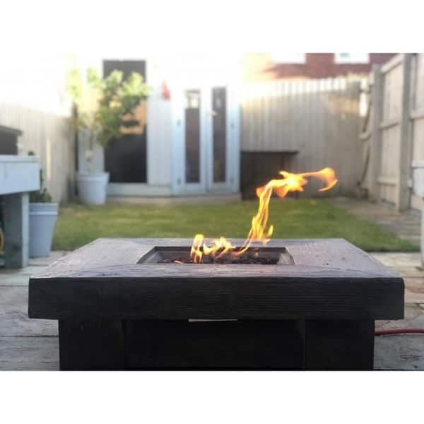 Shop Peaktop Outdoor Retro Square Propane Gas Fire Pit Wood