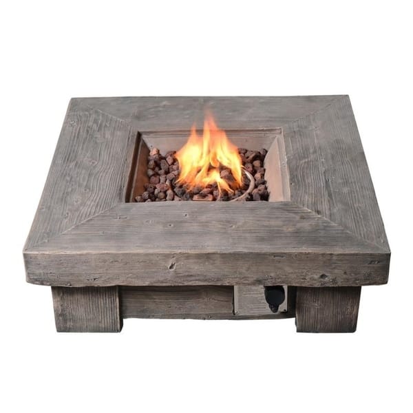 Shop Peaktop Outdoor Retro Square Propane Gas Fire Pit Wood