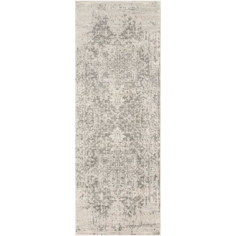 Livabliss Esther Vintage Traditional Area Rug - 2' 7" x 7' 3" - Grey