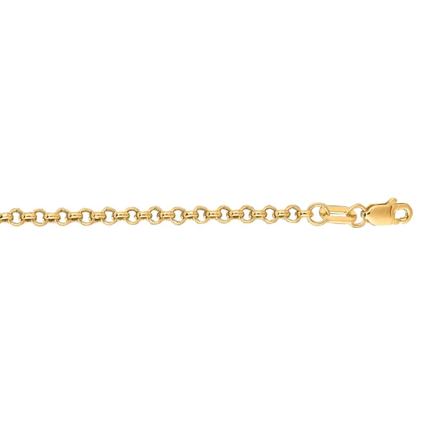 14K Yellow /& White Gold 1-7mm Shiny Diamond Cut Fancy Anklet 10 with Spring Ring Clasp by IcedTime