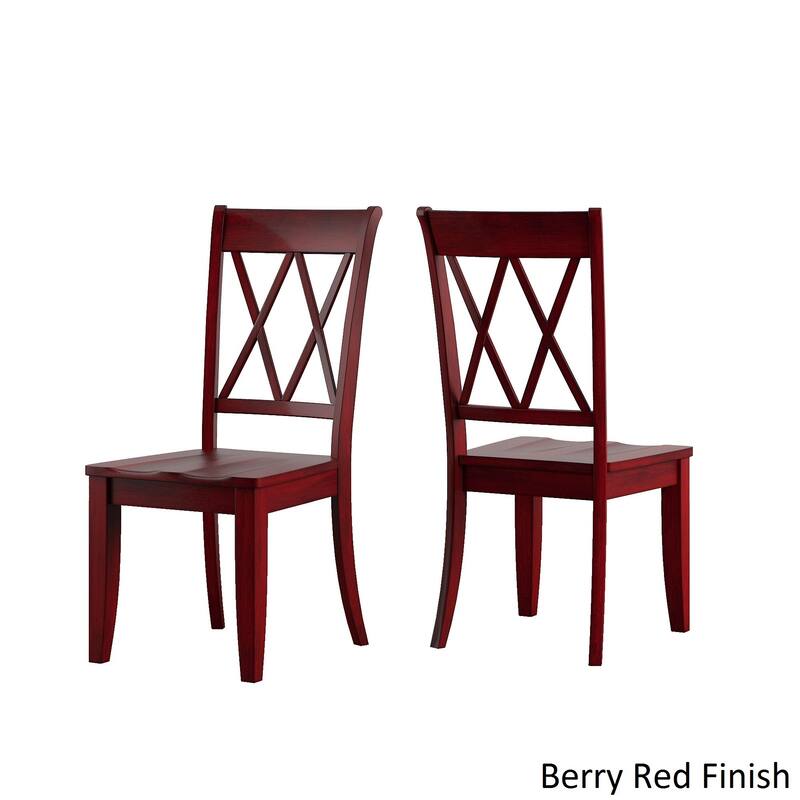 Eleanor Berry Red Farmhouse Trestle Base 6-Piece Dining Set - X Back by iNSPIRE Q Classic
