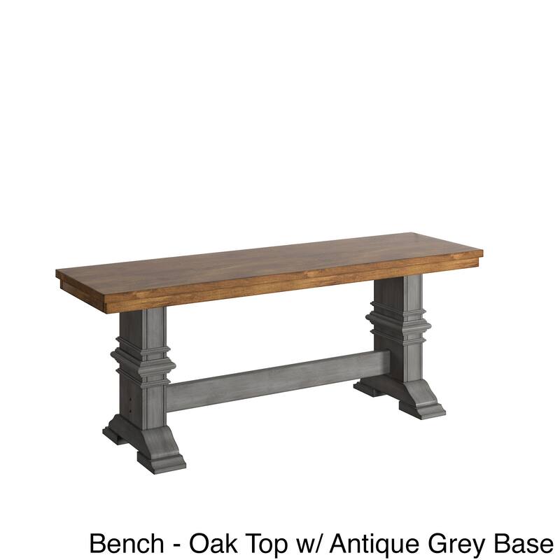 Eleanor Berry Red Farmhouse Trestle Base 6-Piece Dining Set - X Back by iNSPIRE Q Classic