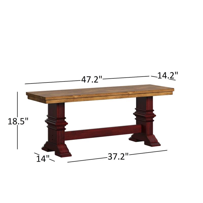 Eleanor Berry Red Farmhouse Trestle Base 6-Piece Dining Set - X Back by iNSPIRE Q Classic