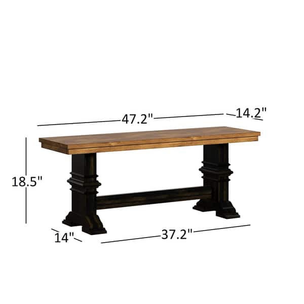dimension image slide 0 of 3, Eleanor Black Farmhouse Trestle Base Slat Back 6-piece Dining Set by iNSPIRE Q Classic