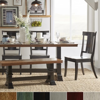 Eleanor Black Farmhouse Trestle Base Panel Back 6-piece Dining Set by iNSPIRE Q Classic