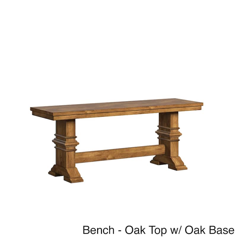 Eleanor Sage Green Farmhouse Trestle Base Panel Back 6-piece Dining Set by iNSPIRE Q Classic