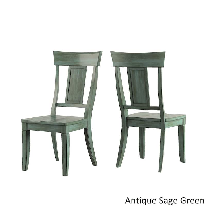 Eleanor Sage Green Farmhouse Trestle Base Panel Back 6-piece Dining Set by iNSPIRE Q Classic - Antique Sage Green Chairs and Bench