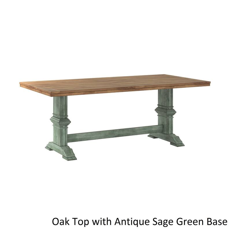 Eleanor Sage Green Farmhouse Trestle Base French Ladder 6-piece Dining Set by iNSPIRE Q Classic