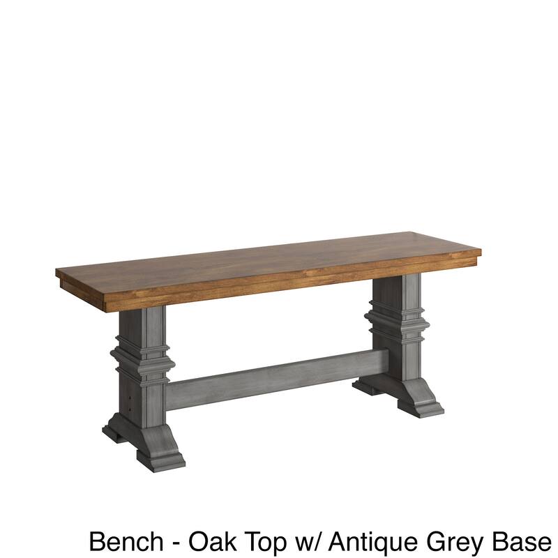 Eleanor Sage Green Farmhouse Trestle Base French Ladder 6-piece Dining Set by iNSPIRE Q Classic