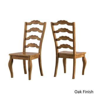 iNSPIRE Q Eleanor Oak Farmhouse Trestle Base 6-Piece Dining Set - French Ladder Back by Classic (Oak Chairs and Bench)