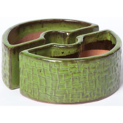 Alfresco Home Island Green Ceramic Cobblestone Umbrella Planter