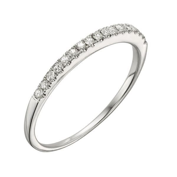 Charles & Colvard 14k White Gold 1/6ct DEW Round Moissanite Wedding Band