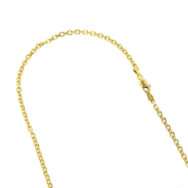 14K Yellow /& White Gold 1-7mm Shiny Diamond Cut Fancy Anklet 10 with Spring Ring Clasp by IcedTime
