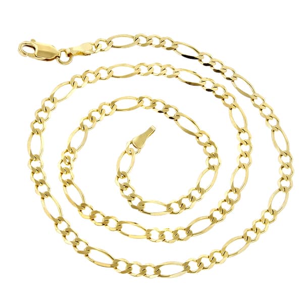 Sonia Jewels 14k Yellow Gold Lobster Claw Clasp Figaro Chain Necklace 