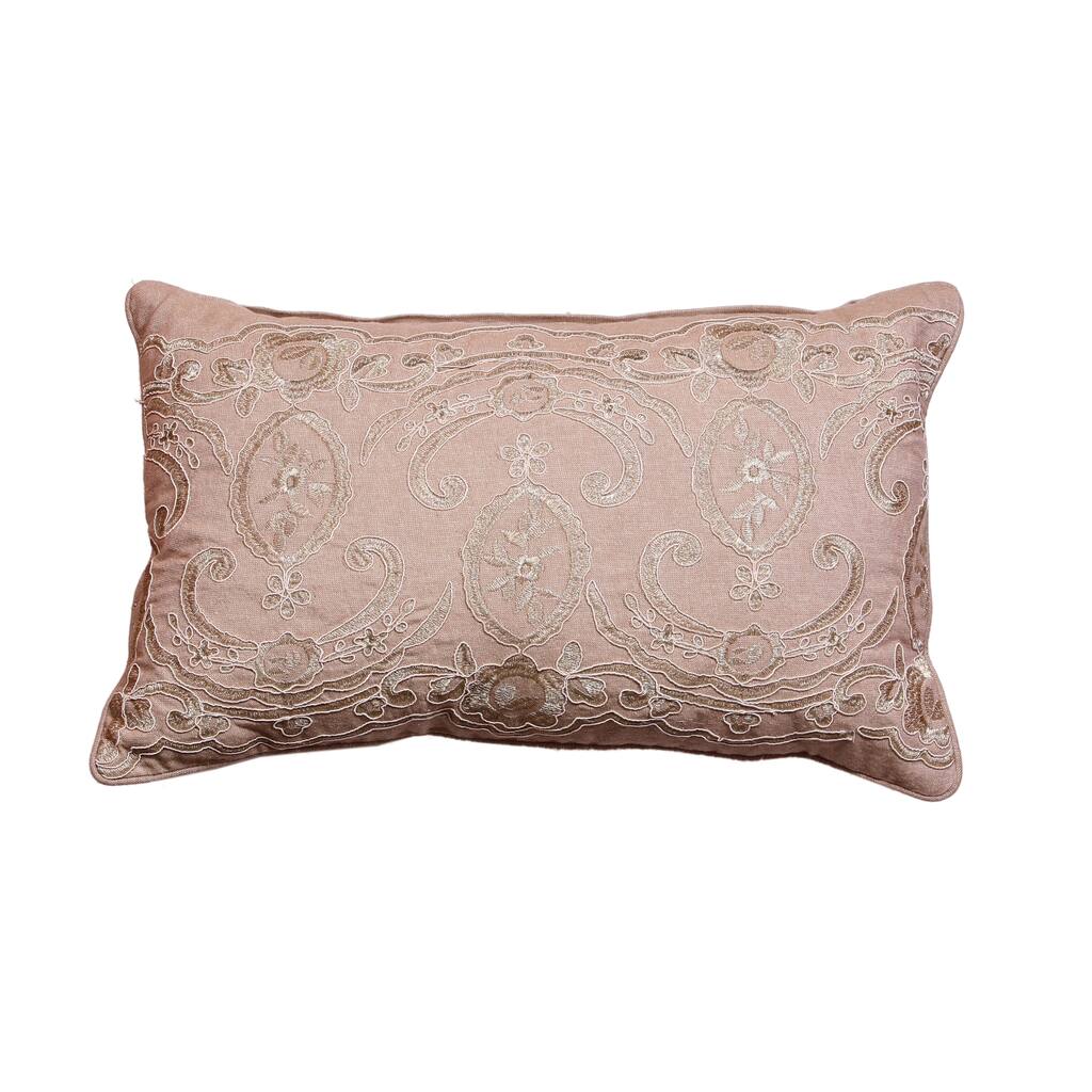 Intradeglobal's Cabana Tapestry Lumbar Throw Pillow (Set of 2) Embroidered cushion/Pillow Beige (Off-white brown)