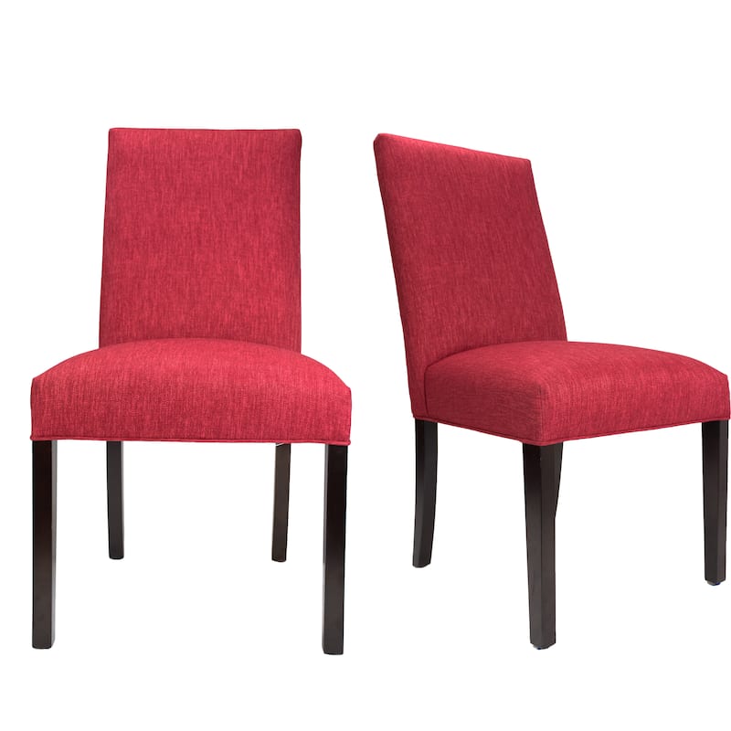 Key Largo Ruby Red Roll-Back Upholstered Dining Chairs (Set of 2)