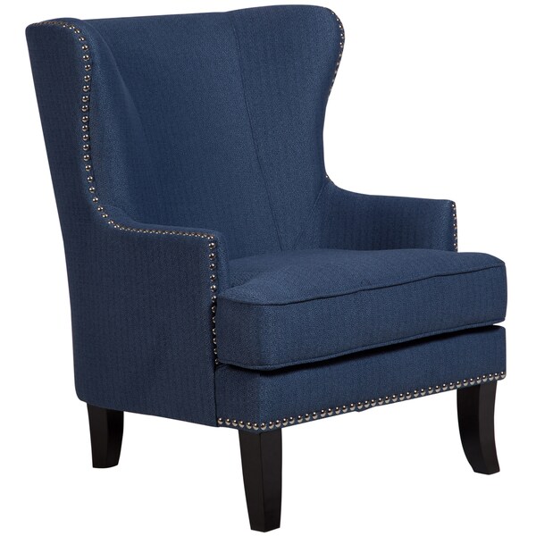 Blue Wingback Accent Chair