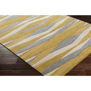 Carson Carrington Nadendal Hand-Tufted Abstract Yellow Wool Area Rug