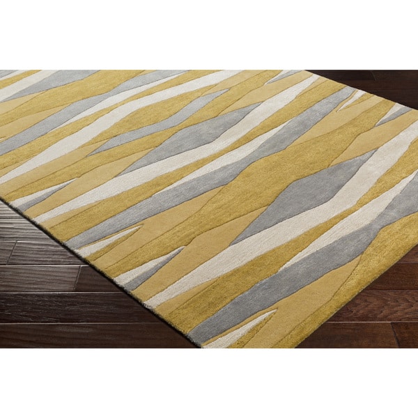 slide 2 of 6, Carson Carrington Nadendal Hand-Tufted Abstract Yellow Wool Area Rug