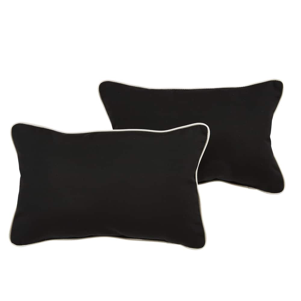 Sunbrella Canvas Black/ Canvas Natural Indoor/ Outdoor Pillows (Set)