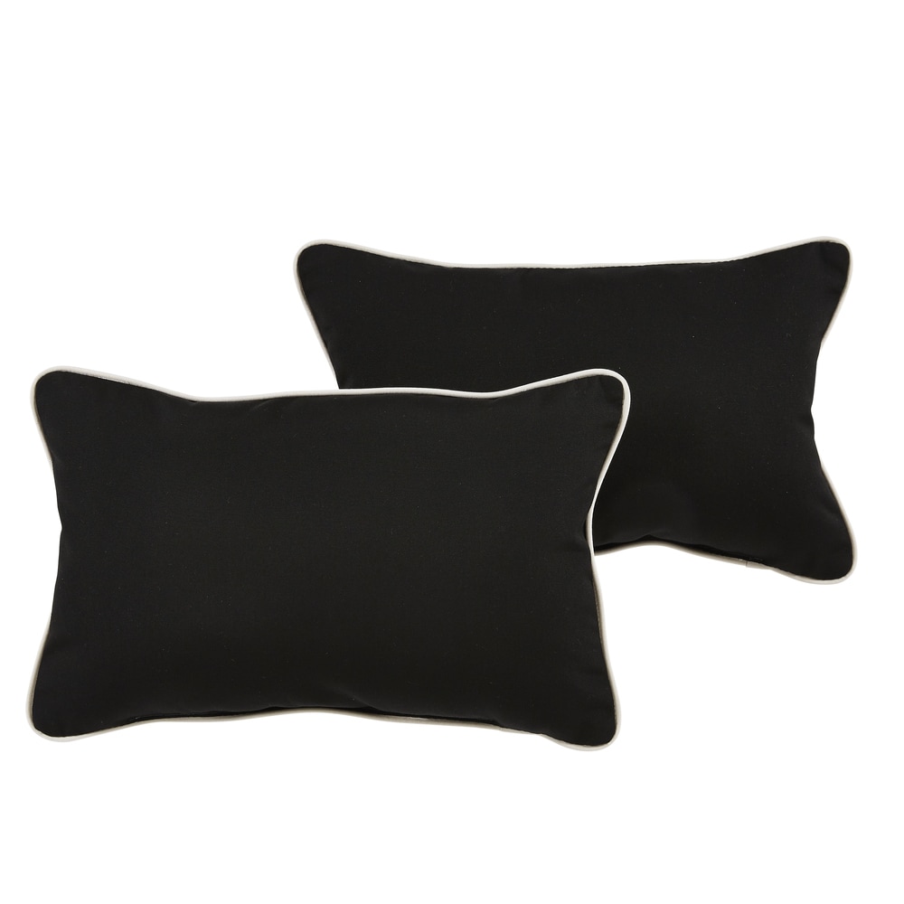 Sunbrella Canvas Black/ Canvas Natural Indoor/ Outdoor Pillows (Set)