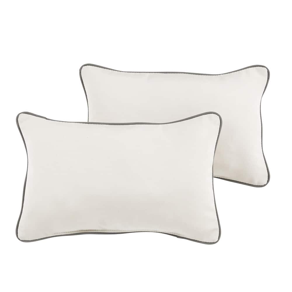 Renfro Sunbrella Canvas/ Charcoal Indoor/ Outdoor 13 x 20 Inch Corded Pillow Set