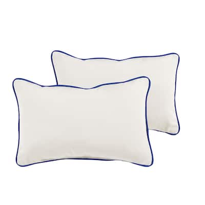 Fairchild Sunbrella Canvas/ True Blue Indoor/ Outdoor 13 x 20 Inch Corded Pillow Set