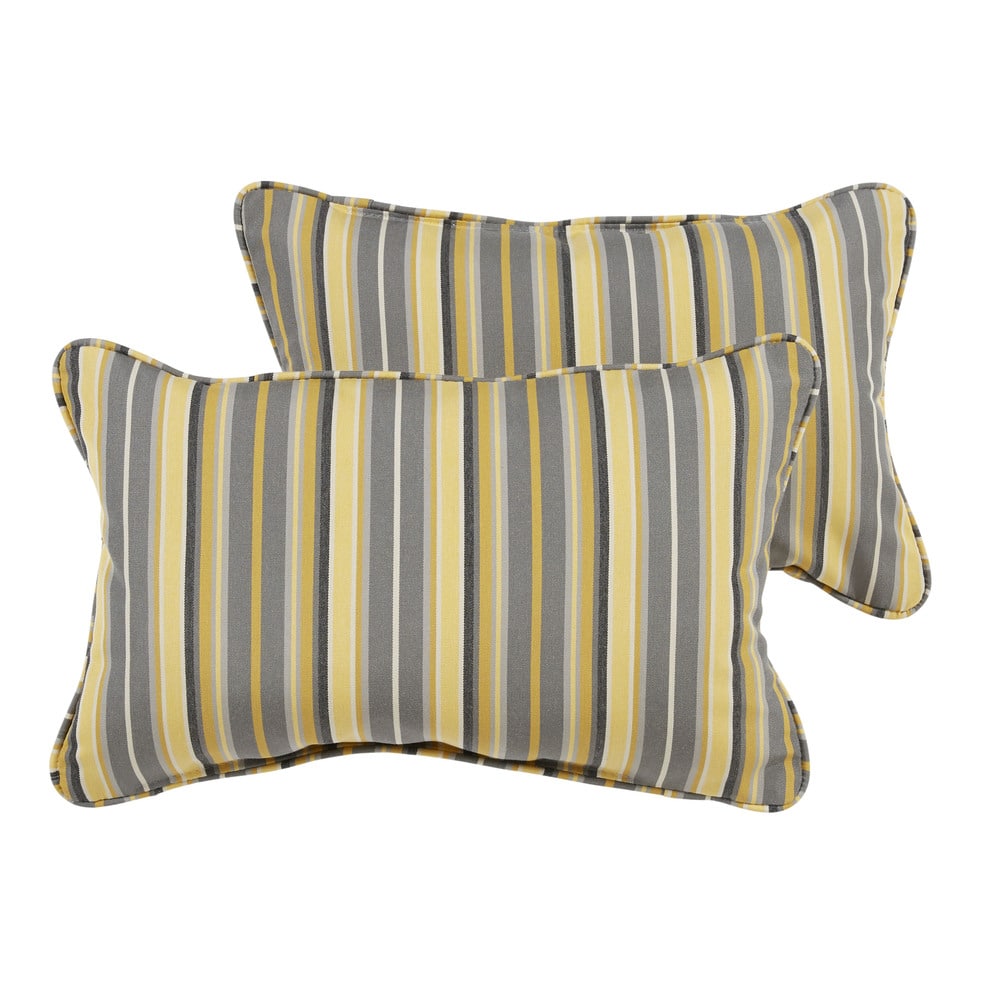 Janey Sunbrella Foster Metallic Indoor/ Outdoor 13 x 20 Inch Corded Pillow Set