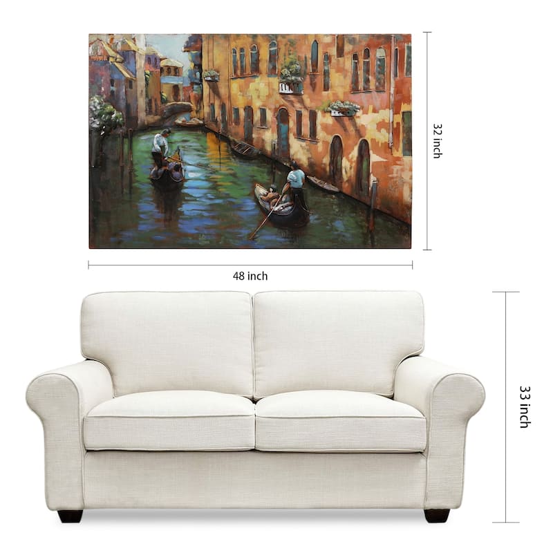 "Venice" Mixed Media Iron Hand Painted Dimensional Wall Art
