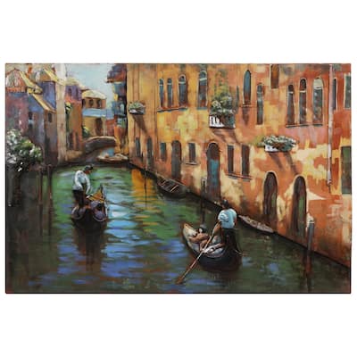 "Venice" Mixed Media Iron Hand Painted Dimensional Wall Art