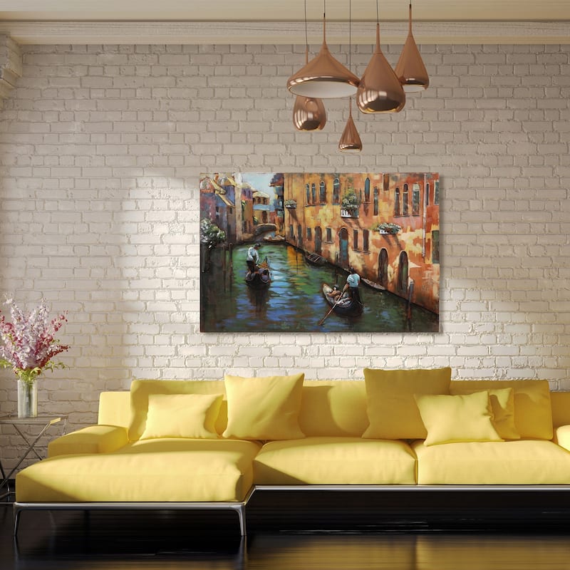 "Venice" Mixed Media Iron Hand Painted Dimensional Wall Art