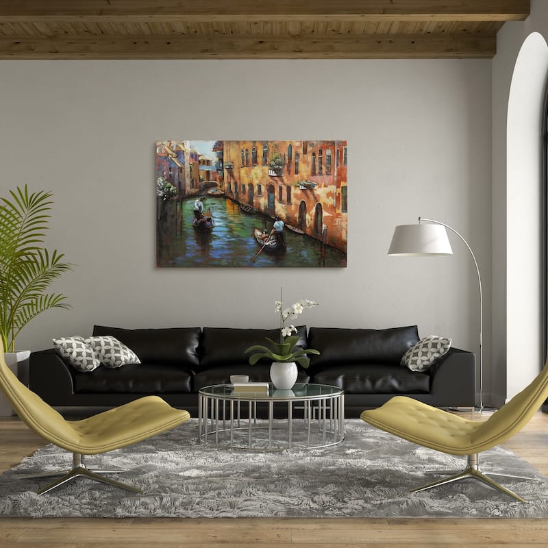 "Venice" Mixed Media Iron Hand Painted Dimensional Wall Art