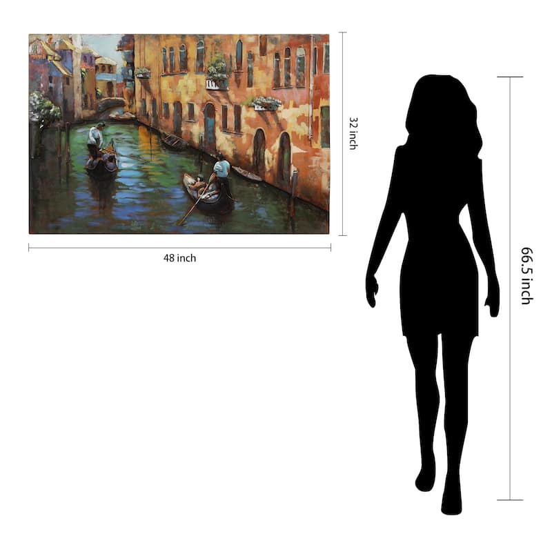 "Venice" Mixed Media Iron Hand Painted Dimensional Wall Art
