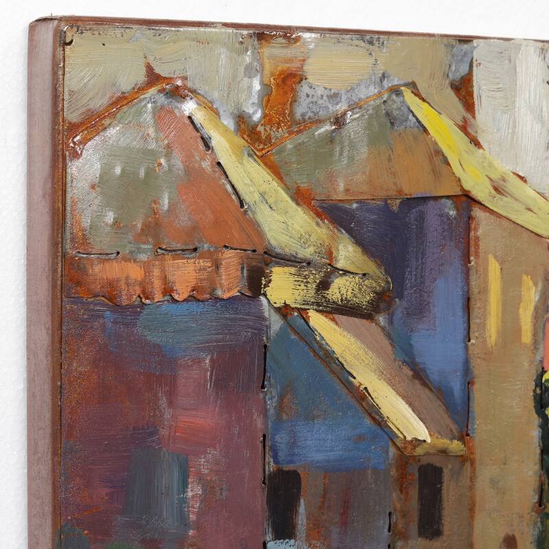 "Venice" Mixed Media Iron Hand Painted Dimensional Wall Art