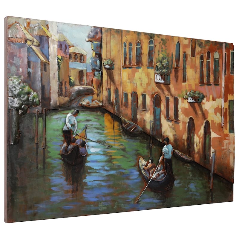 "Venice" Mixed Media Iron Hand Painted Dimensional Wall Art