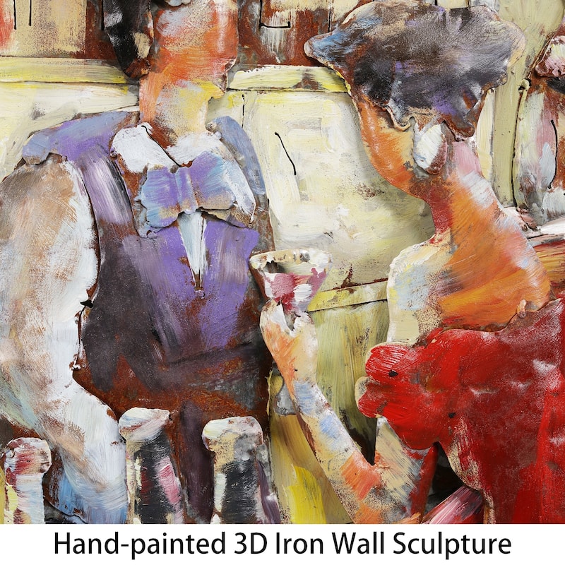 "Tavern" Mixed Media Iron Hand Painted Dimensional Wall Décor