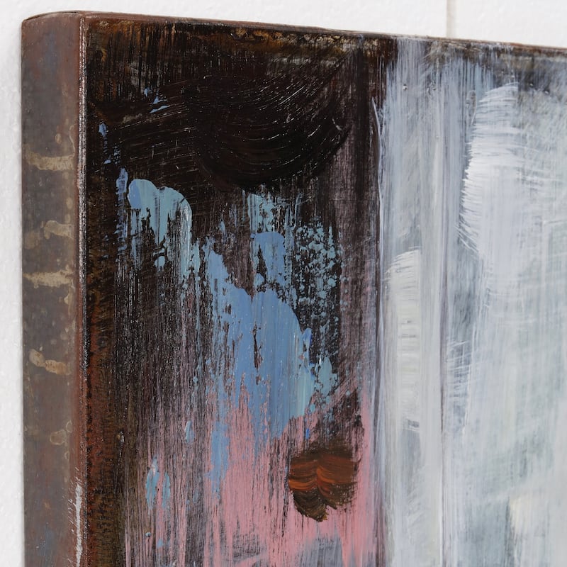 "Paris Rain" Wall Sculpture Mixed Media Iron Hand Painted Dimensional Wall Art