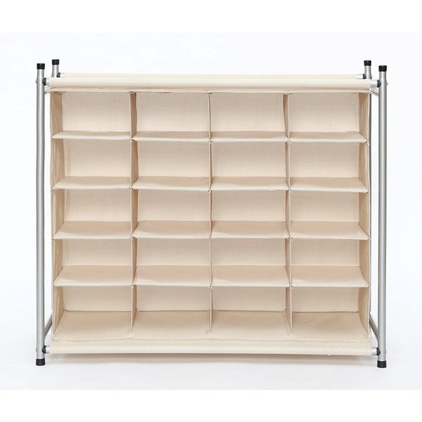 Shop Storagemaniac Free Standing Polyester Canvas 5 Tier 20 Pair Shoe Rack Organizer Overstock 14708317