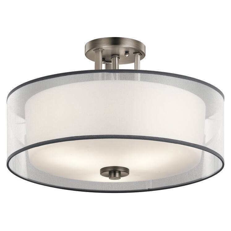 Kichler Lighting Tallie 3-light Antique Pewter Semi Flush Mount - antique pewter
