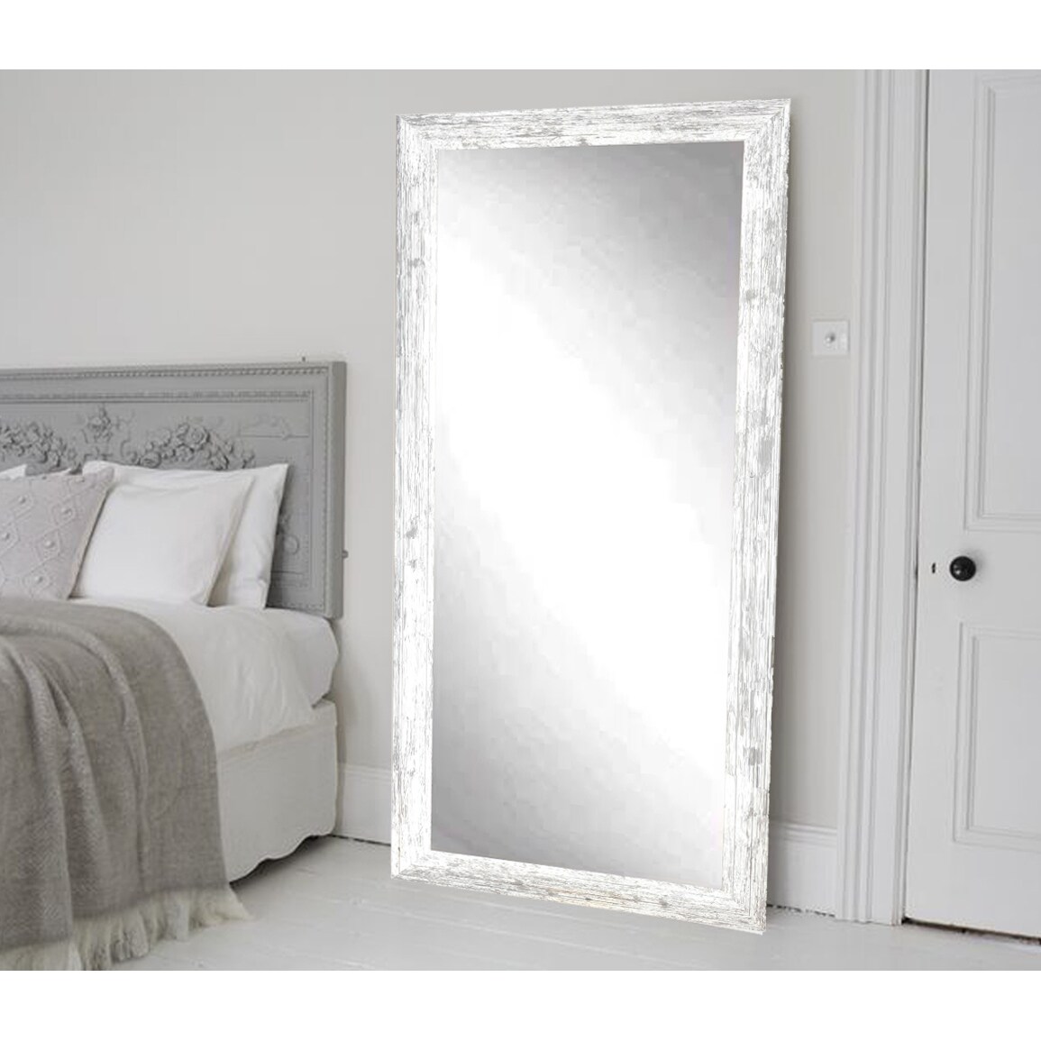 The Gray Barn Wilset Distressed Aged White Floor Mirror The Gray Barn Wilset Distressed