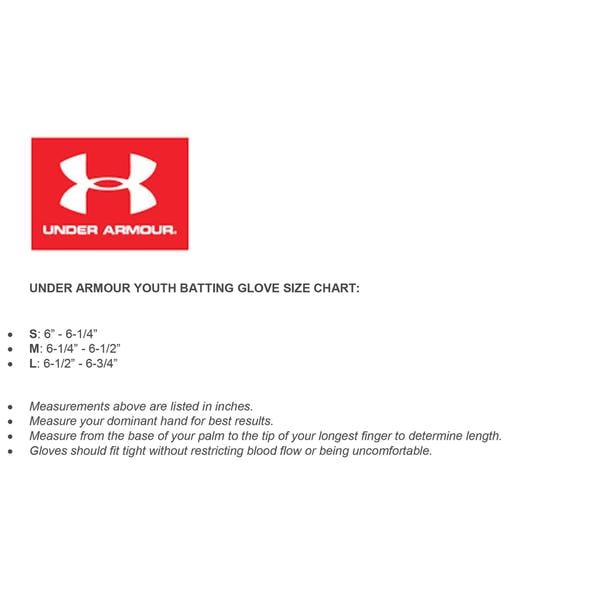 under armour youth football gloves size chart